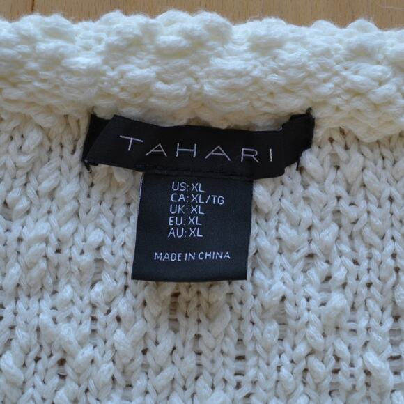 Tahari Knit Cardigan Sweater Size XL White - Picture 3 of 4